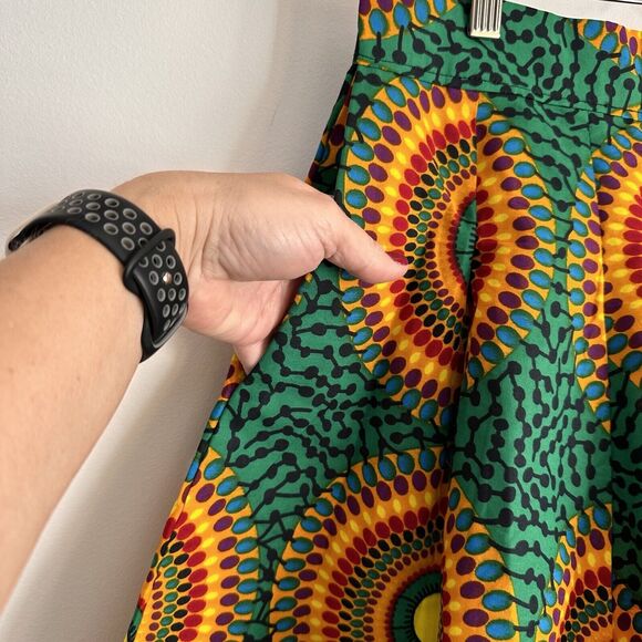 Francis + Benedict African Skirt Small Colorful Pinwheel Zipper Circles NEW - Picture 5 of 10
